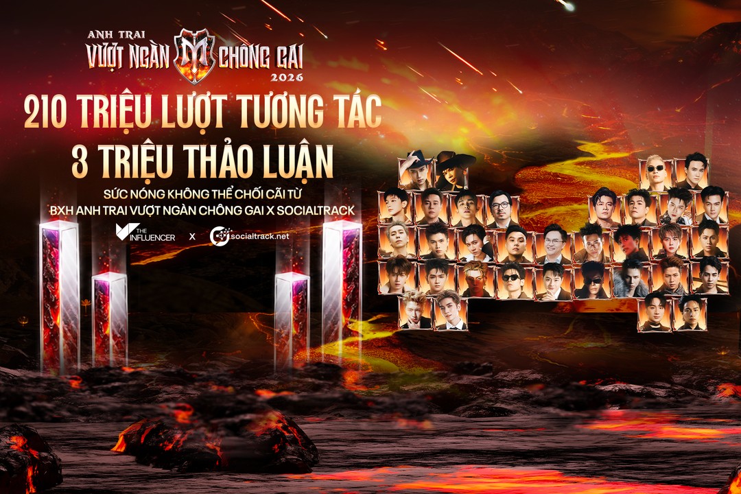 210 triệu lượt tương tác, 3 triệu thảo luận - sức nóng không thể chối cãi từ BXH Anh Trai Vượt Ngàn Chông Gai x SocialTrack